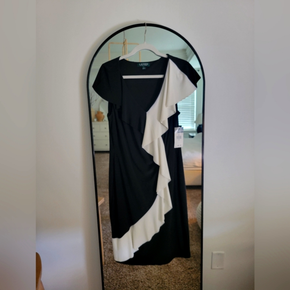 Ralph Lauren Black and White Ruffle dress